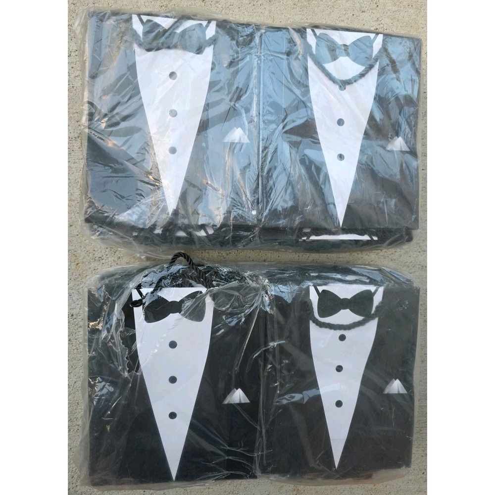 NEW 96 Wedding Gift Bags 3.1x7.5x9 Inches Bride Dress & Groom Tux Design